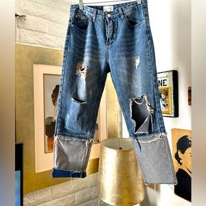 Love + Harmony Destroyed Patched Denim Pants Size Medium